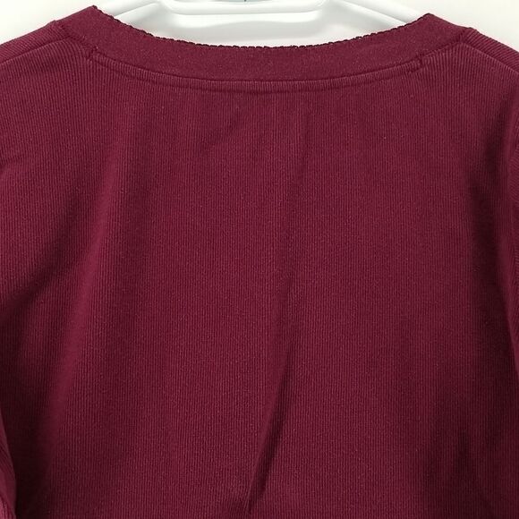 Gitano Blouse Women's Size 18/20W Burgundy 3/4 Sleeve V-Neck Stretch Office - Picture 8 of 9